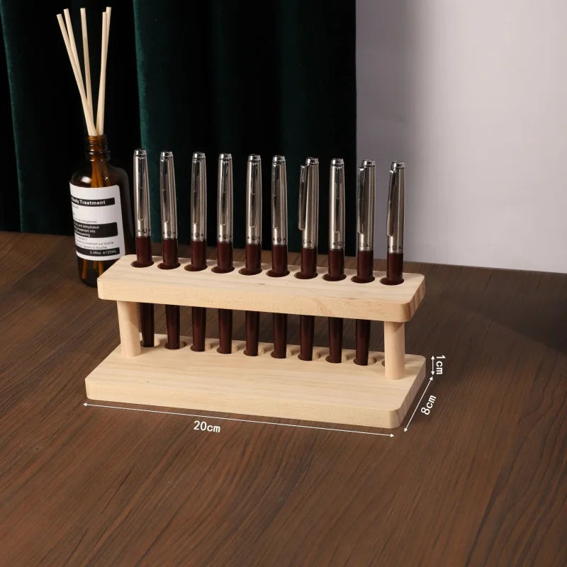 1PC Walnut Wood Multifunction Desk Organizer - Pen Holder, Phone Stand & Storage Solution for Office and School Movadek