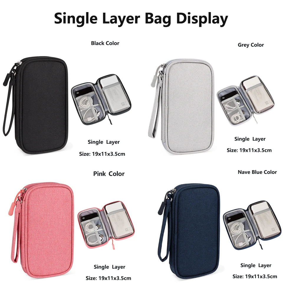 Waterproof Cable Organizer – Portable Travel Case for Chargers & USB Cables