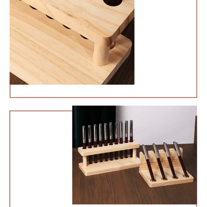 1PC Walnut Wood Multifunction Desk Organizer - Pen Holder, Phone Stand & Storage Solution for Office and School Movadek
