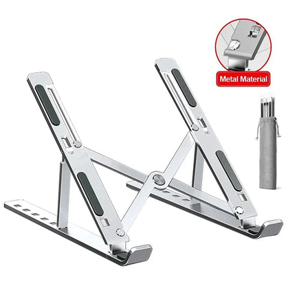 Adjustable Aluminum Laptop Stand – Foldable, Portable, Non-Slip Holder