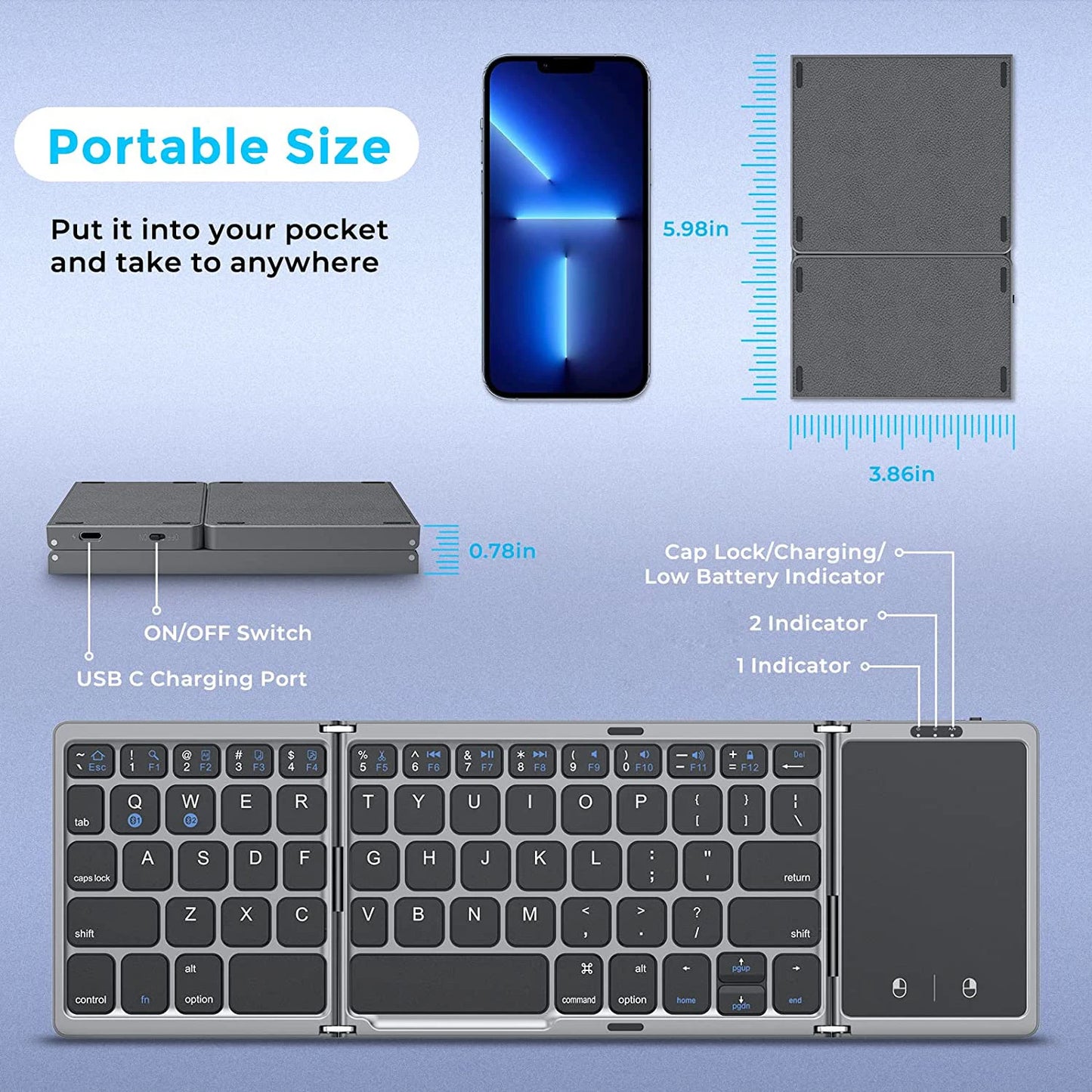 Seenda Foldable Bluetooth Keyboard
