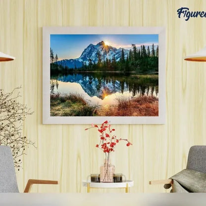 Peinture par Numéros Lac & Reflet de Montagne — Toile 40×50 cm sur châssis