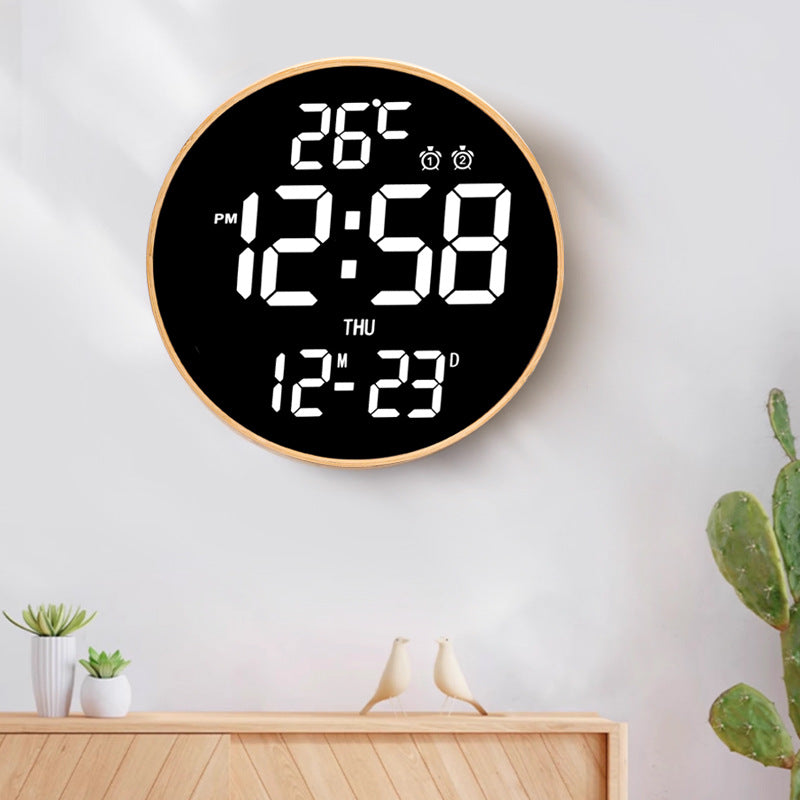 Bamboo Wood LED Digital Wall Clock with Remote Control Movadek