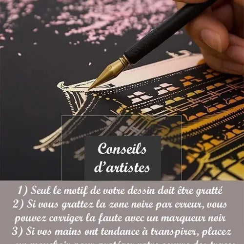 Peinture à Gratter Les Tulipes (Pays-Bas) — Kit Créatif A3 avec stylet