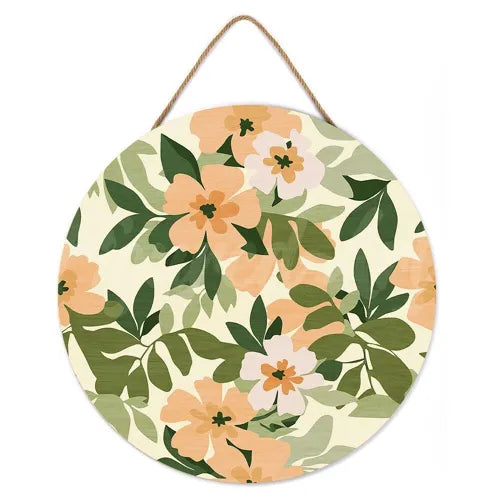 Peinture par Numéros sur Disque Bois — Motif Floral Ø30 cm