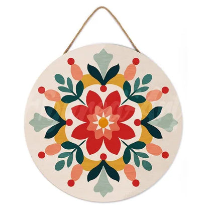 Peinture par Numéros sur Disque Bois — Mandala Hivernal Ø30 cm