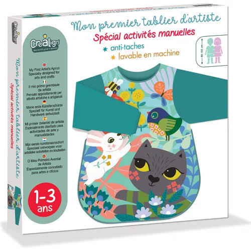 Mon Tablier d'Artiste Enfant Chat — Activités Manuelles & Peinture (1-3 ans)