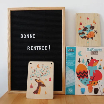 Tampographie sur bois — Animaux de la forêt